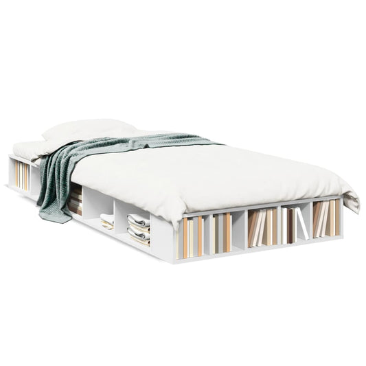 Bed Frame White 90x200 cm Engineered Wood - Beds & Bed Frames