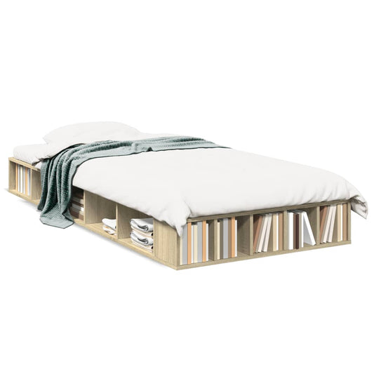 Bed Frame Sonoma Oak 90x200 cm Engineered Wood - Beds & Bed Frames