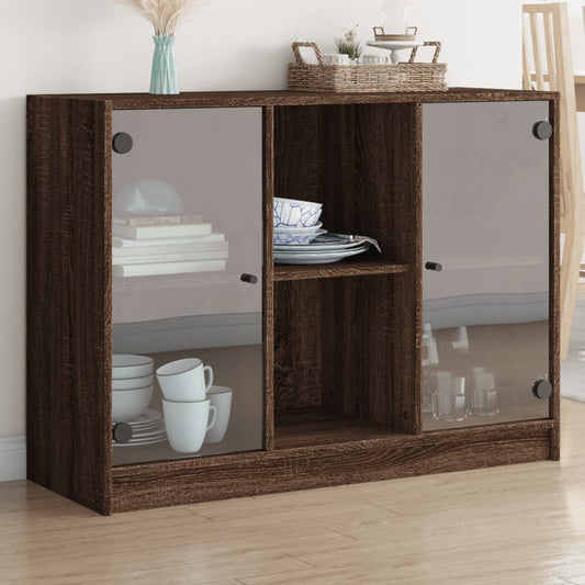 Sideboard Brown Oak 102x37x75.5 cm Engineered Wood - Buffets & Sideboards