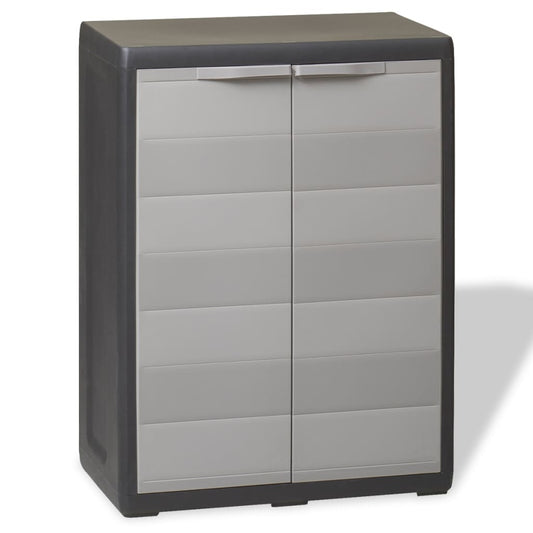 Garden Storage Cabinet with 1 Shelf Black and Grey - Storage Cabinets & Lockers