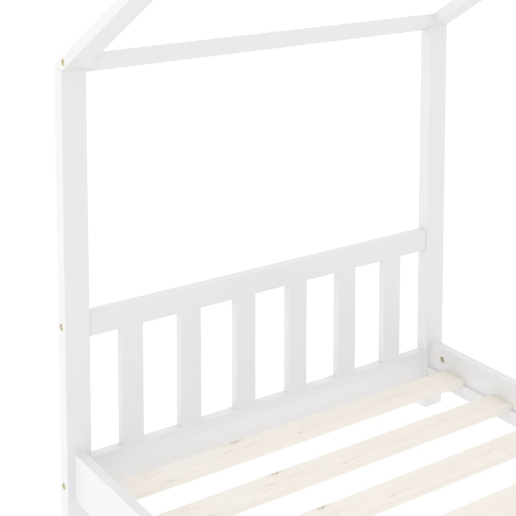 Kids Bed Frame White Solid Pine Wood 70x140 cm - Cots & Toddler Beds