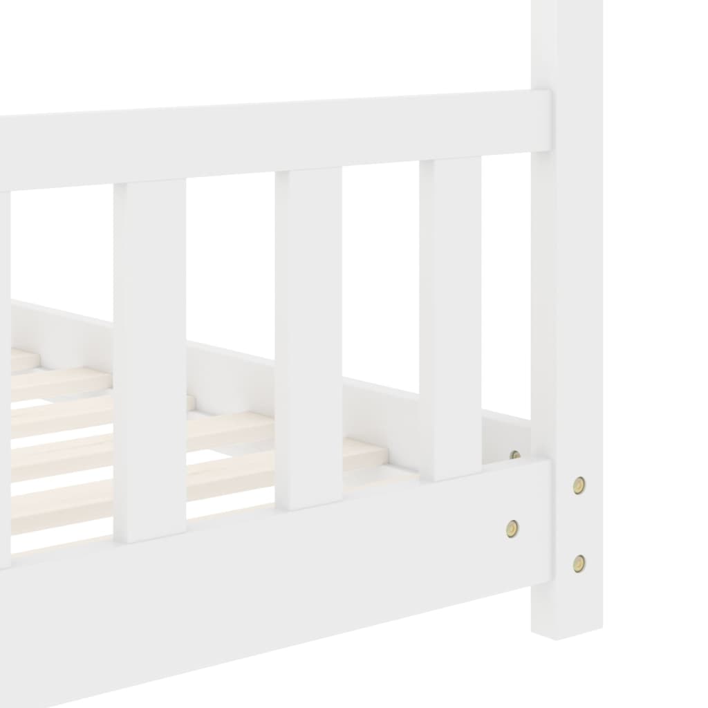 Kids Bed Frame White Solid Pine Wood 70x140 cm - Cots & Toddler Beds