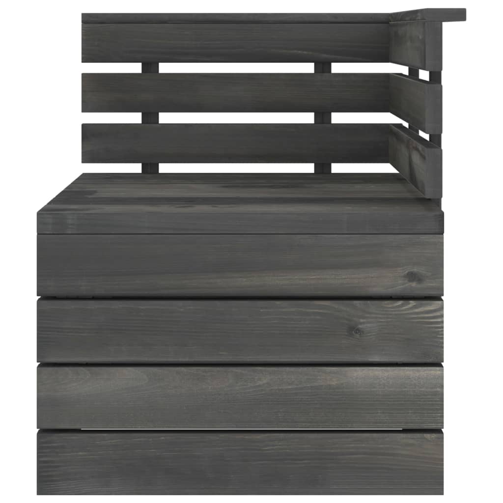 Garden 2-Seater Pallet Sofa Dark Grey Solid Pinewood - Outdoor Furniture Sets