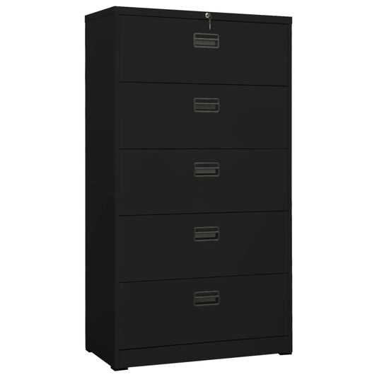 Filing Cabinet Black 90x46x164 cm Steel - Filing Cabinets