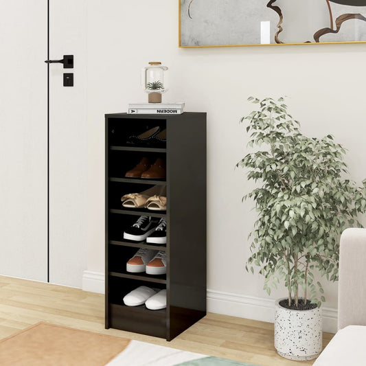 Shoe Cabinet High Gloss Grey 31.5x35x92 cm Engineered Wood - Shoe Racks & Organisers