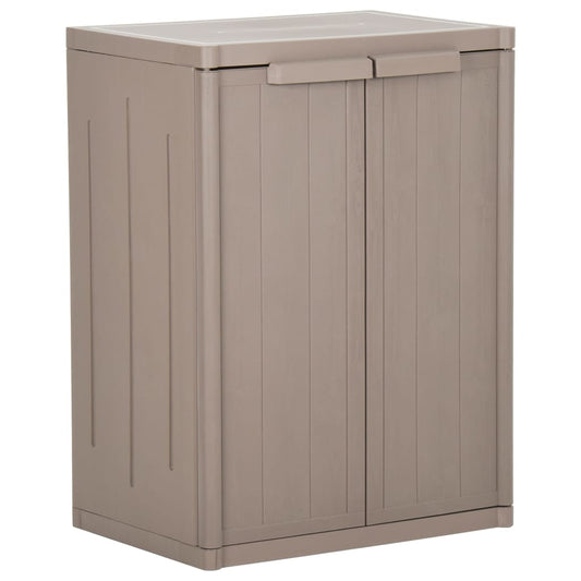 Garden Storage Cabinet Brown 65x45x88 cm PP Wood Look - Storage Cabinets & Lockers