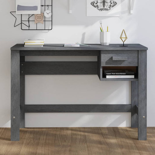 Desk HAMAR Dark Grey 110x40x75 cm Solid Wood Pine - Desks