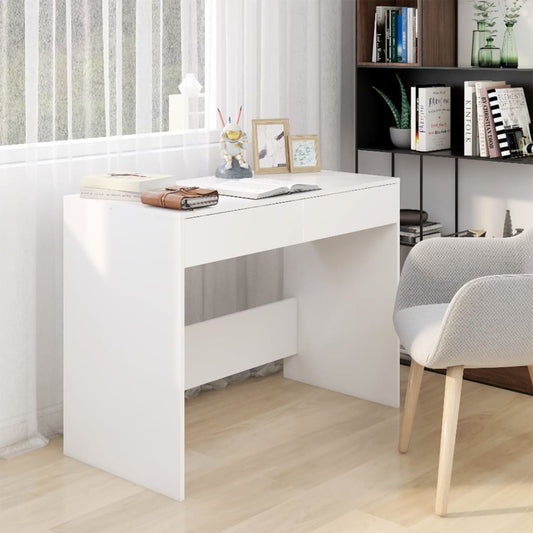 Desk White 101x50x76.5 cm Engineered Wood - Desks