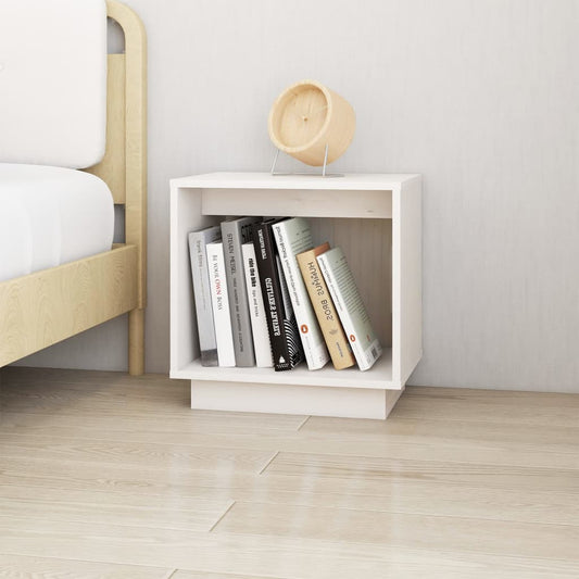 Bedside Cabinet White 40x30x40 cm Solid Wood Pine - Bedside Tables