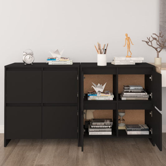 Sideboards 2 pcs Black 70x41x75 cm Engineered Wood - Buffets & Sideboards