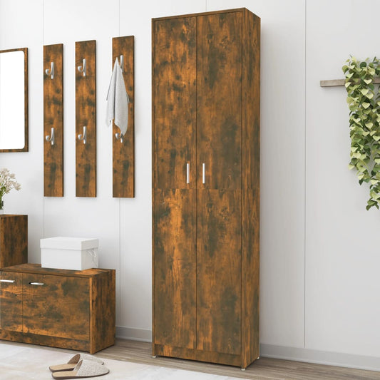 Hallway Wardrobe Smoked Oak 55x25x189 cm Engineered Wood - Cupboards & Wardrobes