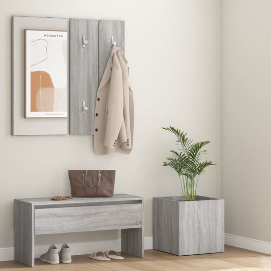 Hallway Furniture Set Grey Sonoma Engineered Wood - Cupboards & Wardrobes