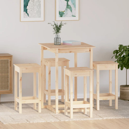 5 Piece Bar Set Solid Wood Pine - Kitchen & Dining Furniture Sets