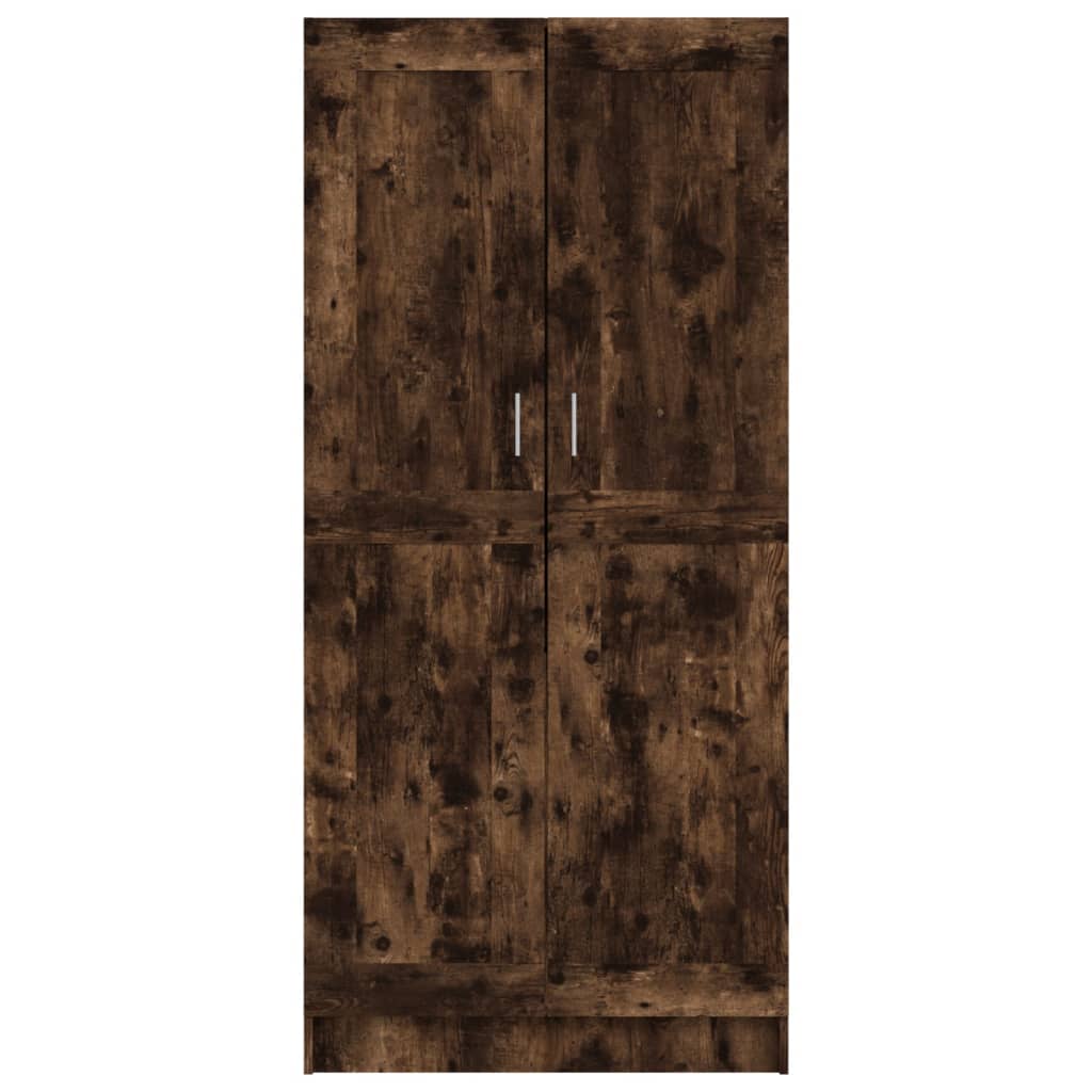 Wardrobe Smoked Oak 82.5x51.5x180 cm Engineered Wood - Cupboards & Wardrobes