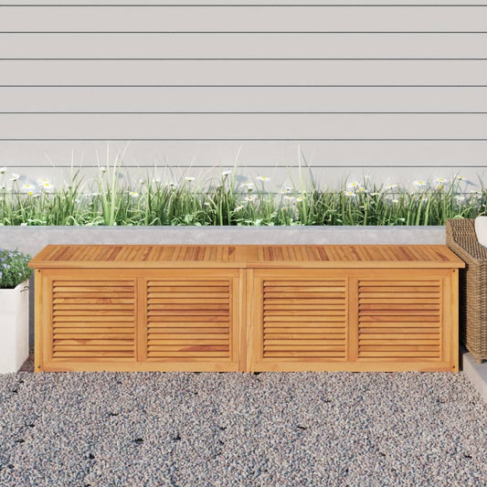 Garden Storage Box with Bag 200x50x53 cm Solid Wood Teak - Outdoor Storage Boxes