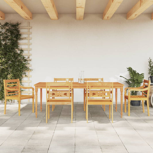 7 Piece Garden Dining Set Solid Wood Teak - Outdoor Furniture Sets