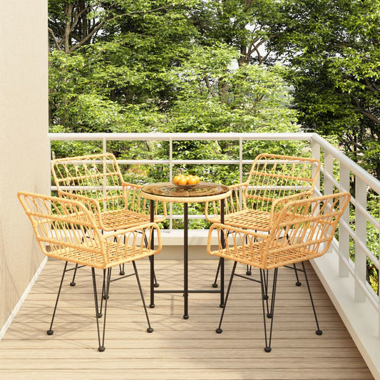 5 Piece Garden Dining Set Poly Rattan - Outdoor Furniture Sets