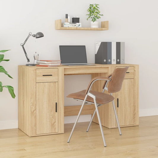 Desk with Cabinet Sonoma Oak Engineered Wood - Desks