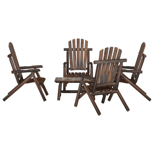 5 Piece Garden Lounge Set Solid Wood Spruce - Outdoor Furniture Sets