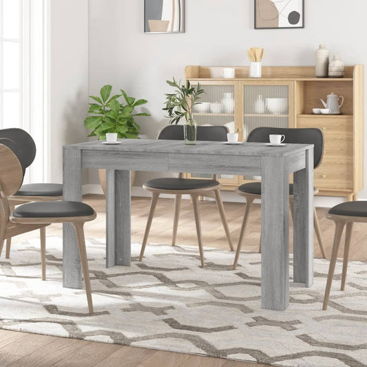 Dining Table Grey Sonoma 120x60x76 cm Engineered Wood - Kitchen & Dining Room Tables