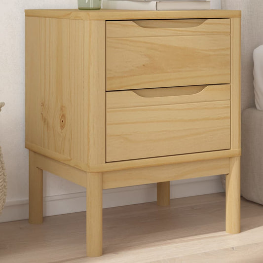 Bedside Cabinet FLORO Wax Brown 45x39x57 cm Solid Wood Pine - Bedside Tables