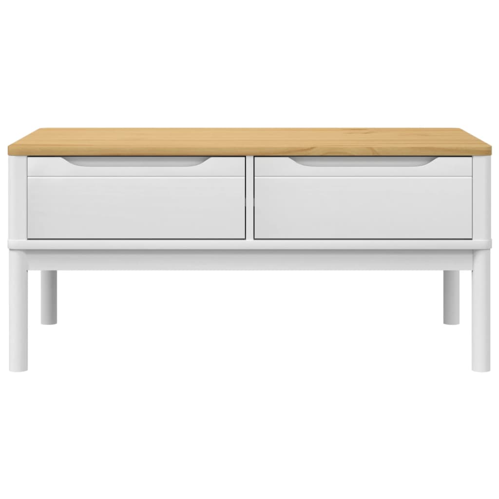 Coffee Table FLORO White 99x55.5x45 cm Solid Pine Wood - Coffee Tables