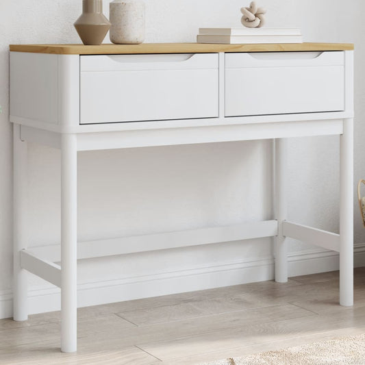 Console Table FLORO White 89.5x36.5x73 cm Solid Wood Pine - End Tables