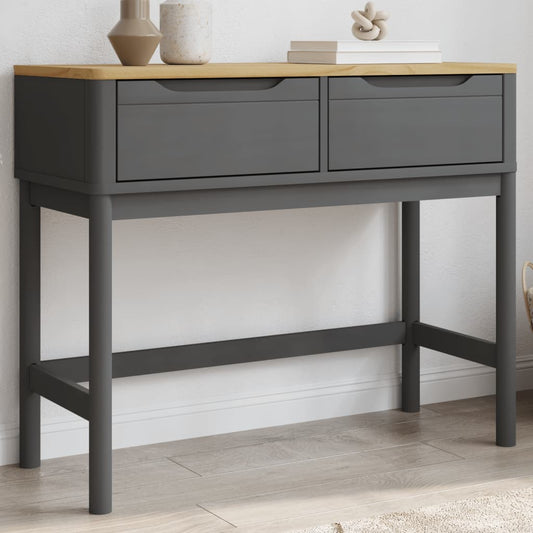 Console Table FLORO Grey 89.5x36.5x73 cm Solid Wood Pine - End Tables
