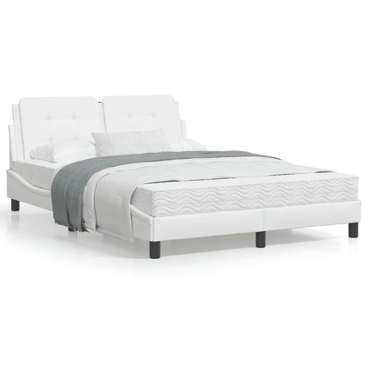 Bed Frame with Headboard White 140x200 cm Faux Leather