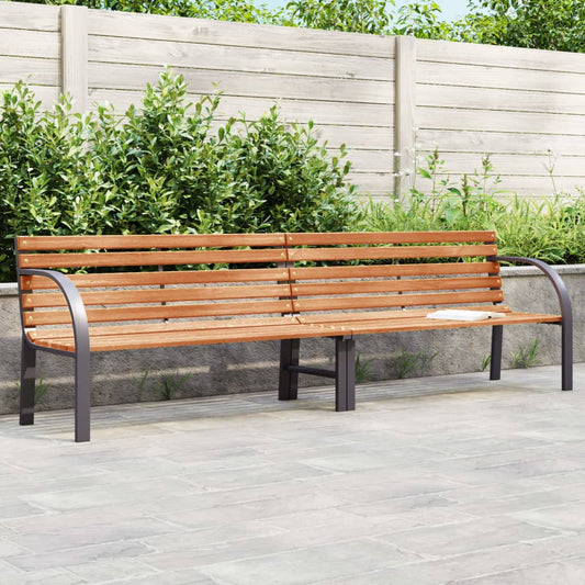 Garden Bench Brown 231 cm Wood and Powder-coated Steel - Outdoor Benches