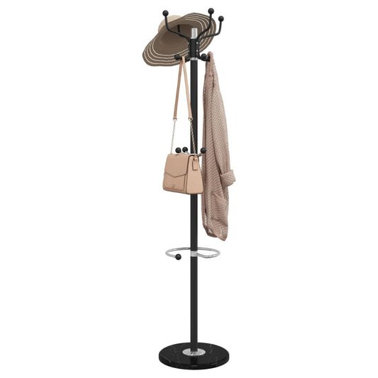 Coat Stand with Umbrella Holder Black 180 cm Powder-coated Iron - Coat & Hat Racks