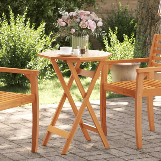 Folding Garden Table Ø60x75 cm Solid Wood Acacia - Outdoor Tables