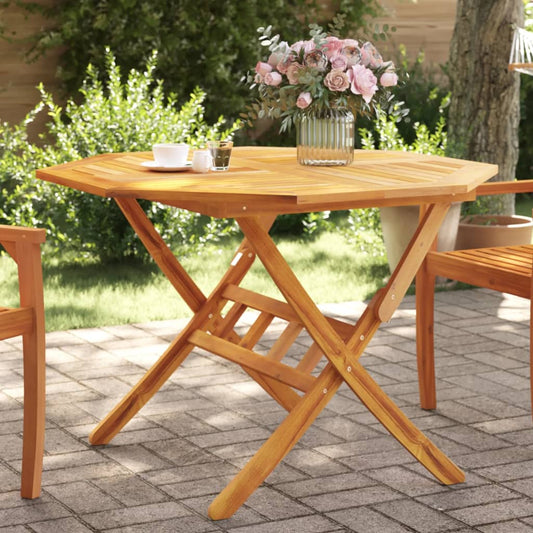 Folding Garden Table Ø110x75 cm Solid Wood Acacia - Outdoor Tables