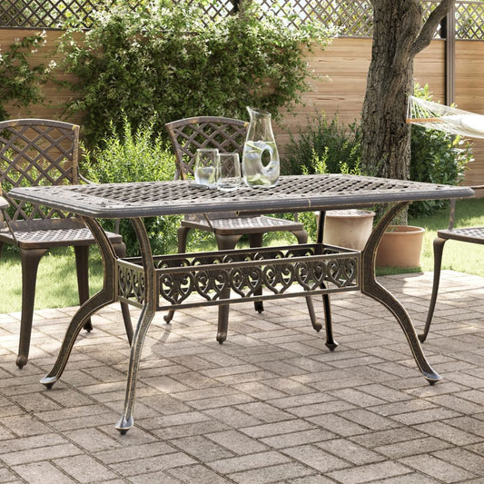 Garden Table Bronze 150x90x72 cm Cast Aluminium - Outdoor Tables