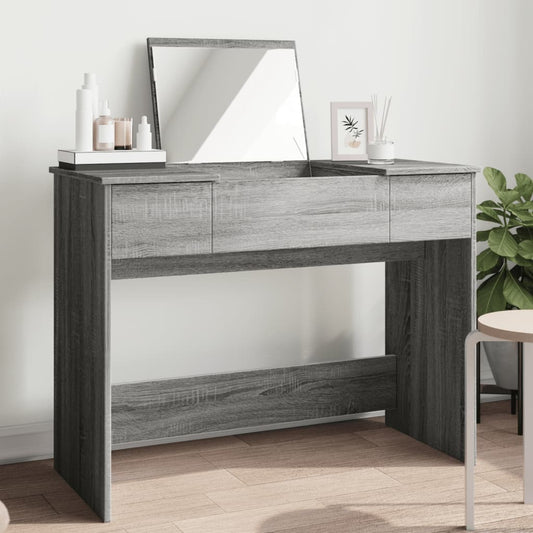 Dressing Table with Mirror Grey Sonoma 100x45x76 cm - Bedroom Dressing Tables