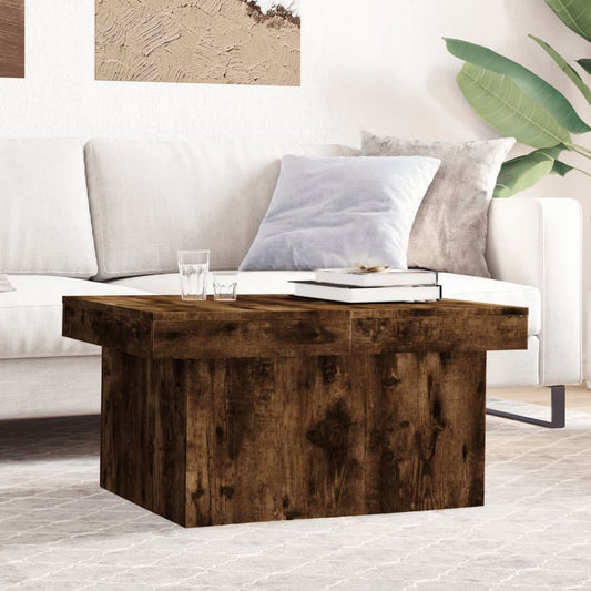 Coffee Table Smoked Oak 80x55x40 cm Engineered Wood - Coffee Tables