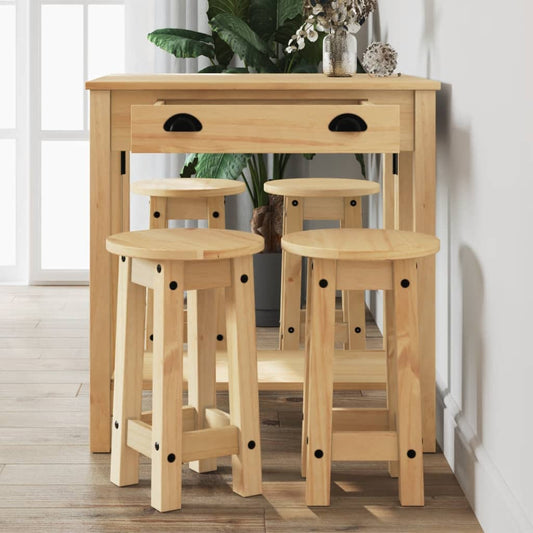 5 Piece Bar Set Solid Wood Pine - Kitchen & Dining Furniture Sets