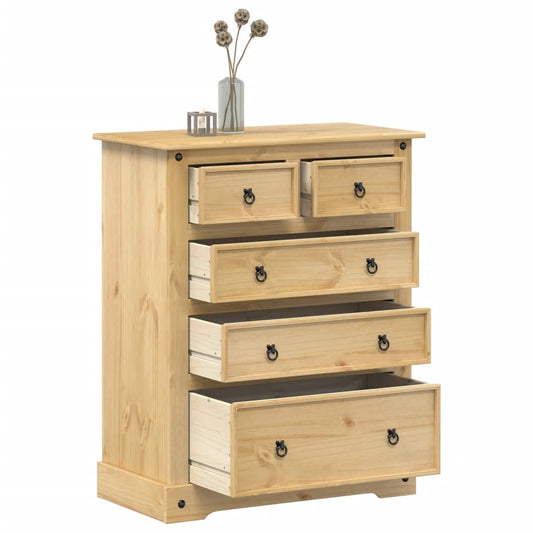 Chest of Drawers Corona 92x48x114 cm Solid Wood Pine - Storage Chests