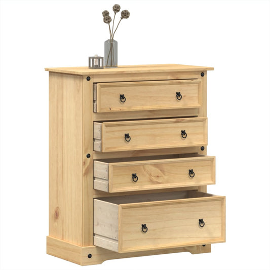 Chest of Drawers Corona 92x48x120 cm Solid Wood Pine - Storage Chests