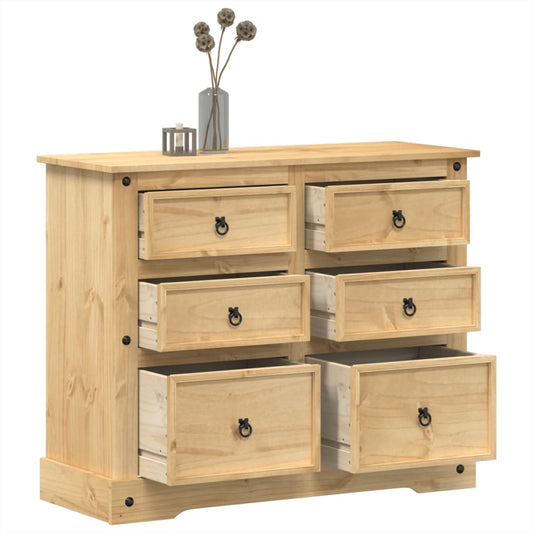 Chest of Drawers Corona 110x43x91 cm Solid Wood Pine - Storage Chests