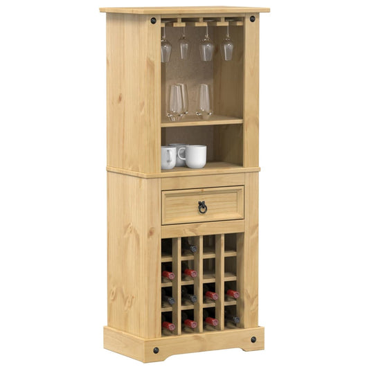 Wine Rack Corona 56x35x120 cm Solid Wood Pine - Wine & Spirit Cabinets