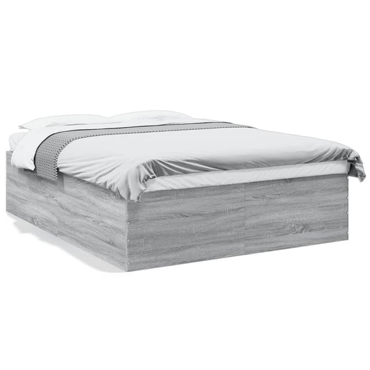 Bed Frame Grey Sonoma 160x200 cm Engineered Wood - Beds & Bed Frames