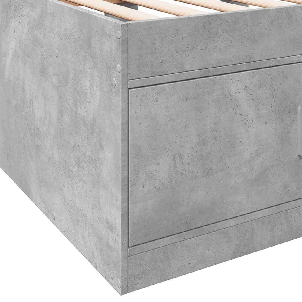 Daybed with Drawers Concrete Grey 90x190 cm Engineered Wood - Beds & Bed Frames