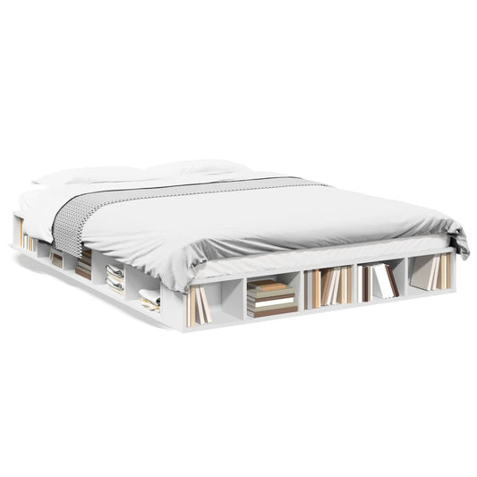 Bed Frame White 140x200 cm Engineered Wood